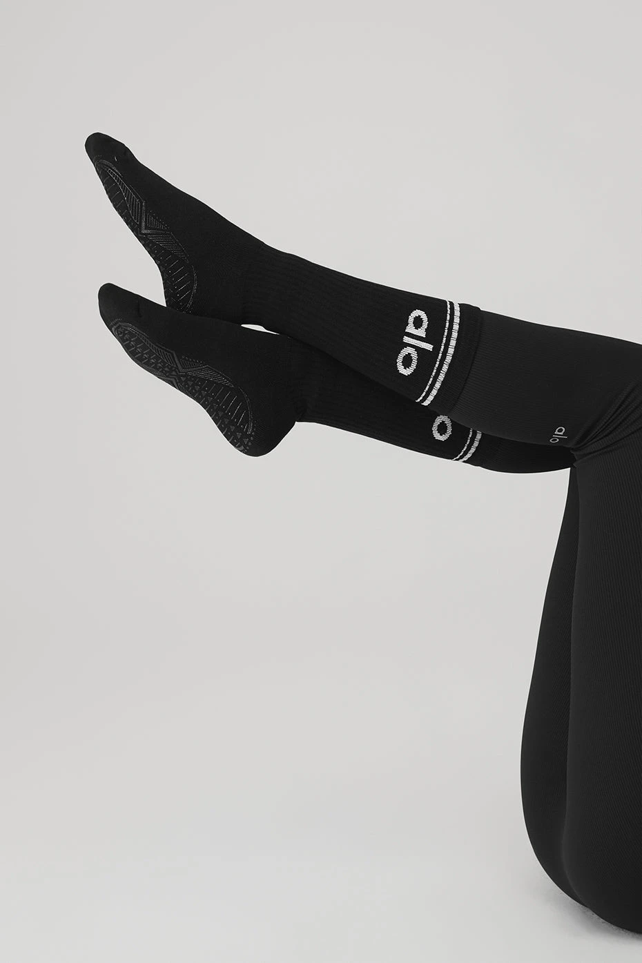 Women's Throwback Barre Sock - Black/White 4 Women's Throwback Barre Sock - Black/White - Image 4