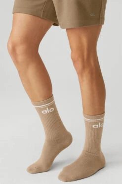 Unisex Throwback Sock - Gravel/White -Alo Fashion Store A0357U 02577 b1 a2 1