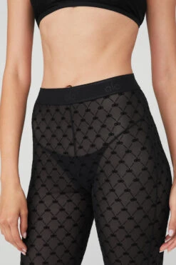 Flocked High-Waist Chalet Chic Stirrup Tights - Black 9 Flocked High-Waist Chalet Chic Stirrup Tights - Black -Alo Fashion Store A0384W 01 b1 s1 a5 1 m54