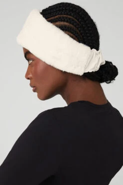 Faux Fur Ear Warmers - Ivory -Alo Fashion Store A0397U 03299 b1 s1 a2 1 m100