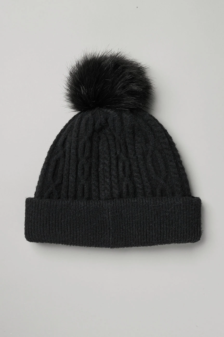 Cable Knit Beanie - Black 2 Cable Knit Beanie - Black - Image 2