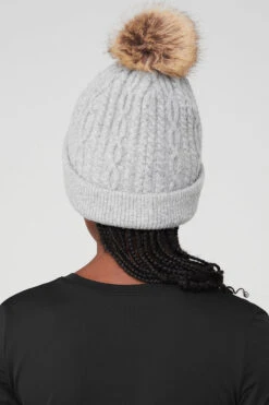 Cable Knit Beanie - Athletic Heather Grey 7 Cable Knit Beanie - Athletic Heather Grey -Alo Fashion Store A0405U 02910 b1 a3 m100