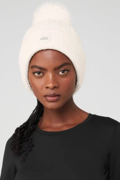 Cable Knit Beanie - Ivory 6 Cable Knit Beanie - Ivory -Alo Fashion Store A0405U 03299 b1 a1 m100