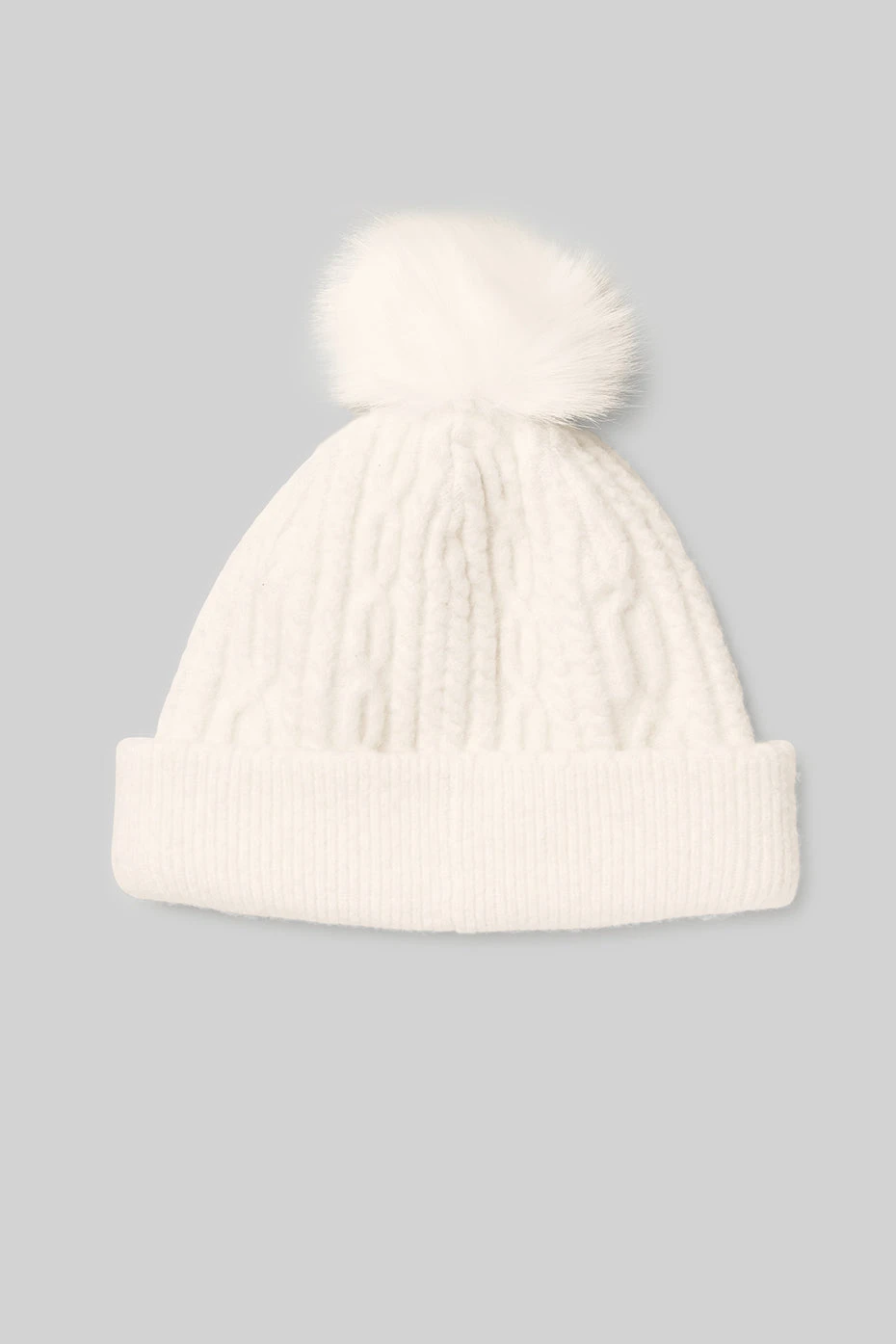 Cable Knit Beanie - Ivory 2 Cable Knit Beanie - Ivory - Image 2