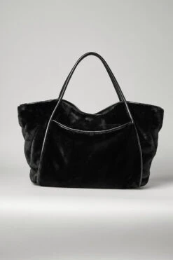 Faux Fur Tote Bag - Black 8 Faux Fur Tote Bag - Black -Alo Fashion Store A0417U 01 b1 a3