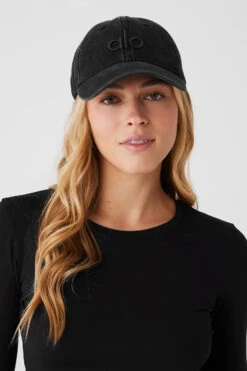 Washed Off-Duty Cap - Vintage Black -Alo Fashion Store A0497U 02119 b1 a3 m100