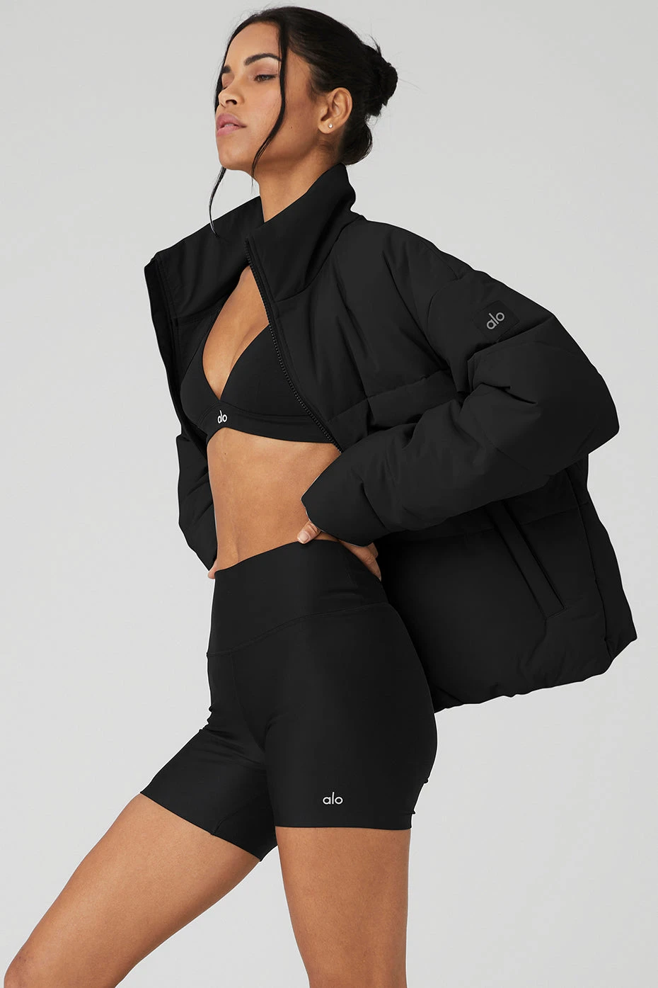 Stretch Woven Street Puffer - Black 3 Stretch Woven Street Puffer - Black - Image 3