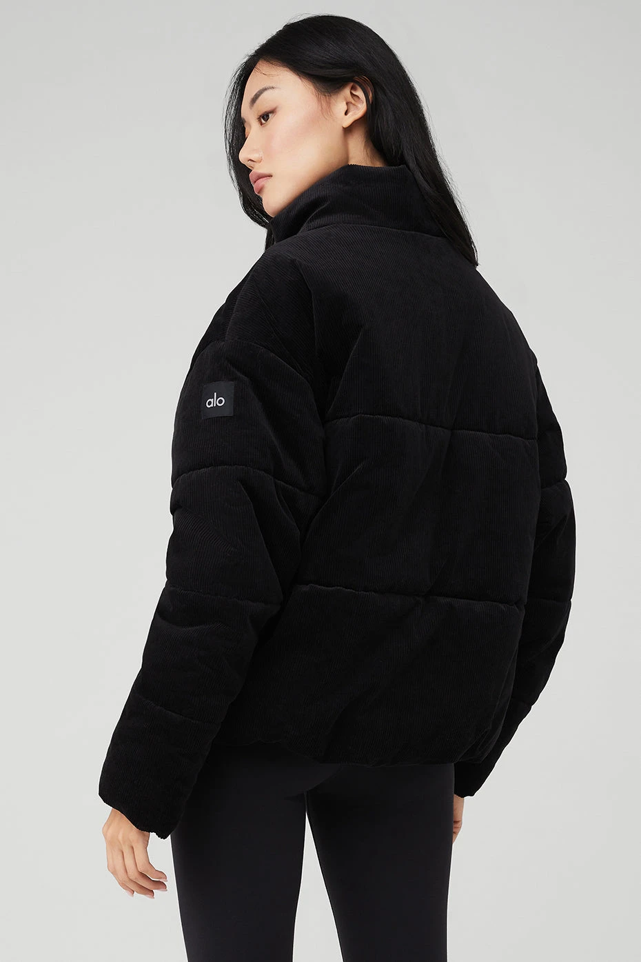 Corduroy Stage Puffer - Black 2 Corduroy Stage Puffer - Black - Image 2