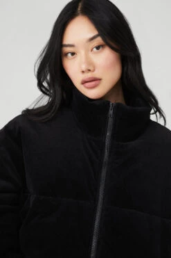 Corduroy Stage Puffer - Black 8 Corduroy Stage Puffer - Black -Alo Fashion Store M4139R 01 b1 s1 a4 1 m54