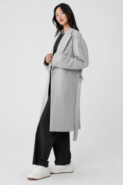 Wool Gameday Overcoat - Athletic Heather Grey -Alo Fashion Store M4143R 02910 b1 s1 a3 1 m54