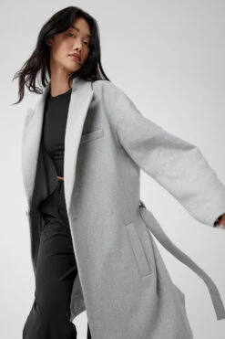 Wool Gameday Overcoat - Athletic Heather Grey -Alo Fashion Store M4143R 02910 b1 s1 a4 1 m54