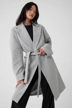 Wool Gameday Overcoat - Athletic Heather Grey -Alo Fashion Store M4143R 02910 b1 s1 a5 1 m54