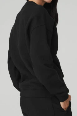 Renown Heavy Weight Crew Neck Pullover - Black -Alo Fashion Store U3014R 01 b1 s1 a4 1 m54