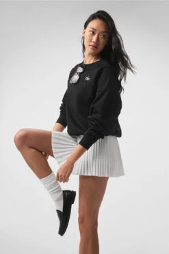 Accolade Crew Neck Pullover - Black -Alo Fashion Store U3031RG 01 b1 s1 a2 1 m54