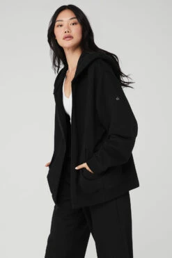 Renown Heavy Weight Full Zip Hoodie - Black 6 Renown Heavy Weight Full Zip Hoodie - Black -Alo Fashion Store U4011R 01 b1 s1 a3 1 m54