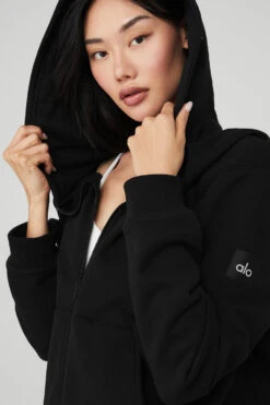 Renown Heavy Weight Full Zip Hoodie - Black 7 Renown Heavy Weight Full Zip Hoodie - Black -Alo Fashion Store U4011R 01 b1 s1 a5 1 m54