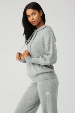 Cashmere Jet Set Hoodie - Dove Grey Heather -Alo Fashion Store W3513R 02288 b1 s1 a2 1 m18