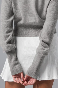 Cashmere Jet Set Cardigan - Dove Grey Heather -Alo Fashion Store W3729R 02288 b1 s1 a3 1 m197