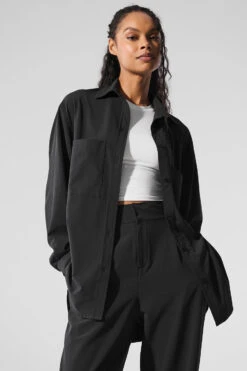 Dreamscape Button Down Long Sleeve - Black 11 Dreamscape Button Down Long Sleeve - Black -Alo Fashion Store W3732R 01 b1 s1 a4 1 m76