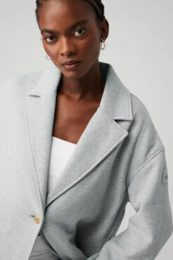 VIP Blazer Trench - Athletic Heather Grey -Alo Fashion Store W4455R 02910 b1 s1 a4 1 m100