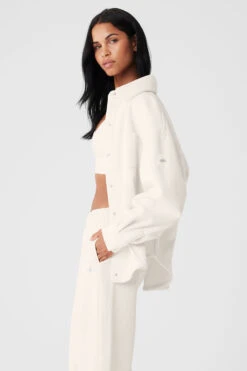 Ribbed Velour Mountain Side Shacket - Ivory 7 Ribbed Velour Mountain Side Shacket - Ivory -Alo Fashion Store W4468R 03299 b1 s1 a2 1 m18