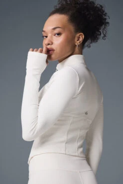 Airbrush Corset Full Zip Jacket - Ivory -Alo Fashion Store W4529R 03299 b1 s1 a4 1 m206