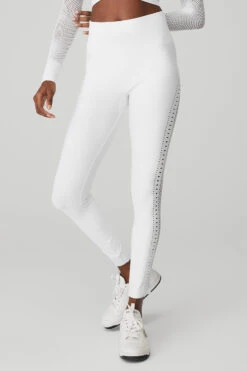 Seamless High-Waist 7/8 Open Air Legging - White 6 Seamless High-Waist 7/8 Open Air Legging - White -Alo Fashion Store W51144R 00 b1 s1 a2 1 m100