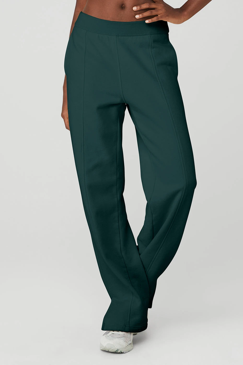 High-Waist Free Time Straight Leg Sweatpant - Midnight Green 1 High-Waist Free Time Straight Leg Sweatpant - Midnight Green