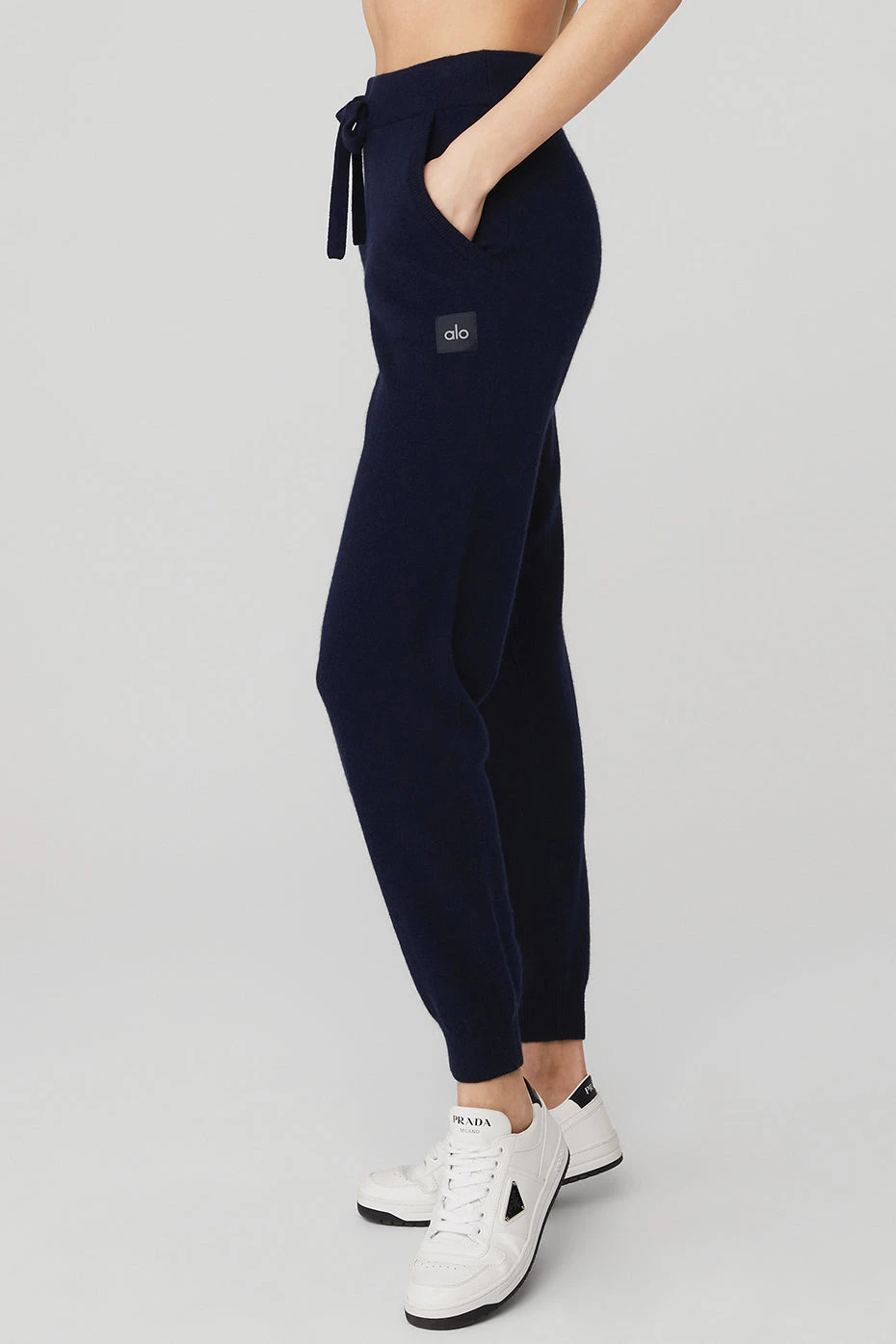 High-Waist Cashmere Jet Set Pant - Navy 3 High-Waist Cashmere Jet Set Pant - Navy - Image 3