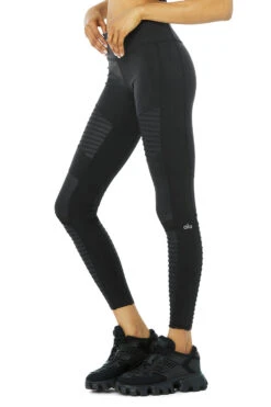 Moto Legging - Black/Black Glossy -Alo Fashion Store W5434R 00785 b1 s1 a2 1 M70