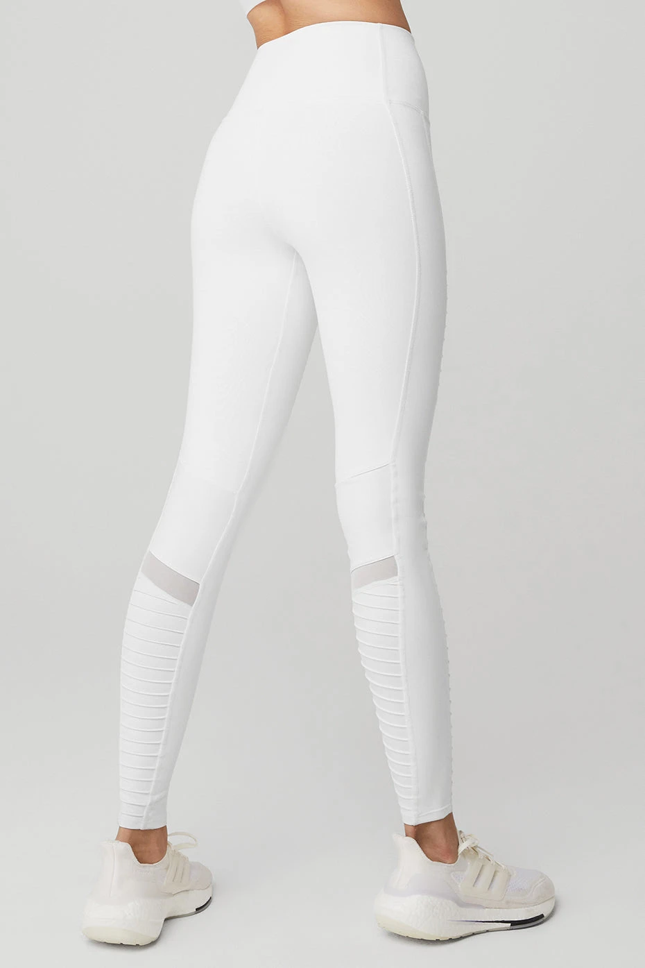 High-Waist Moto Legging - White/White Glossy 2 High-Waist Moto Legging - White/White Glossy - Image 2