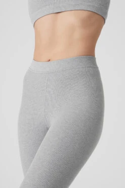 Ribbed High-Waist 7/8 Blissful Legging - Athletic Heather Grey -Alo Fashion Store W5987R 02910 b1 s1 a4 1 m54 2969ec48 38f9 45da 910e 5c66a65b0aec