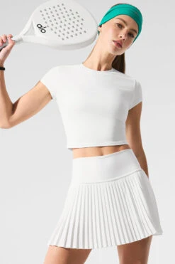 Grand Slam Tennis Skirt - White -Alo Fashion Store W6289R 00 b1 s1 a1 1 m224
