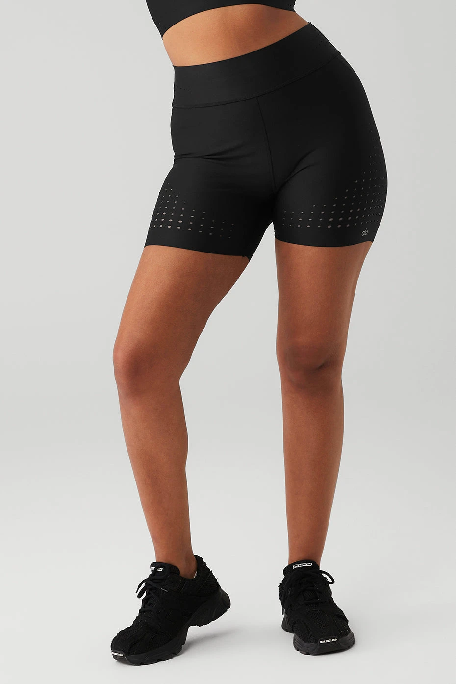 5" Airlift High-Waist Laser Cut Speedy Short - Black 1 5" Airlift High-Waist Laser Cut Speedy Short - Black
