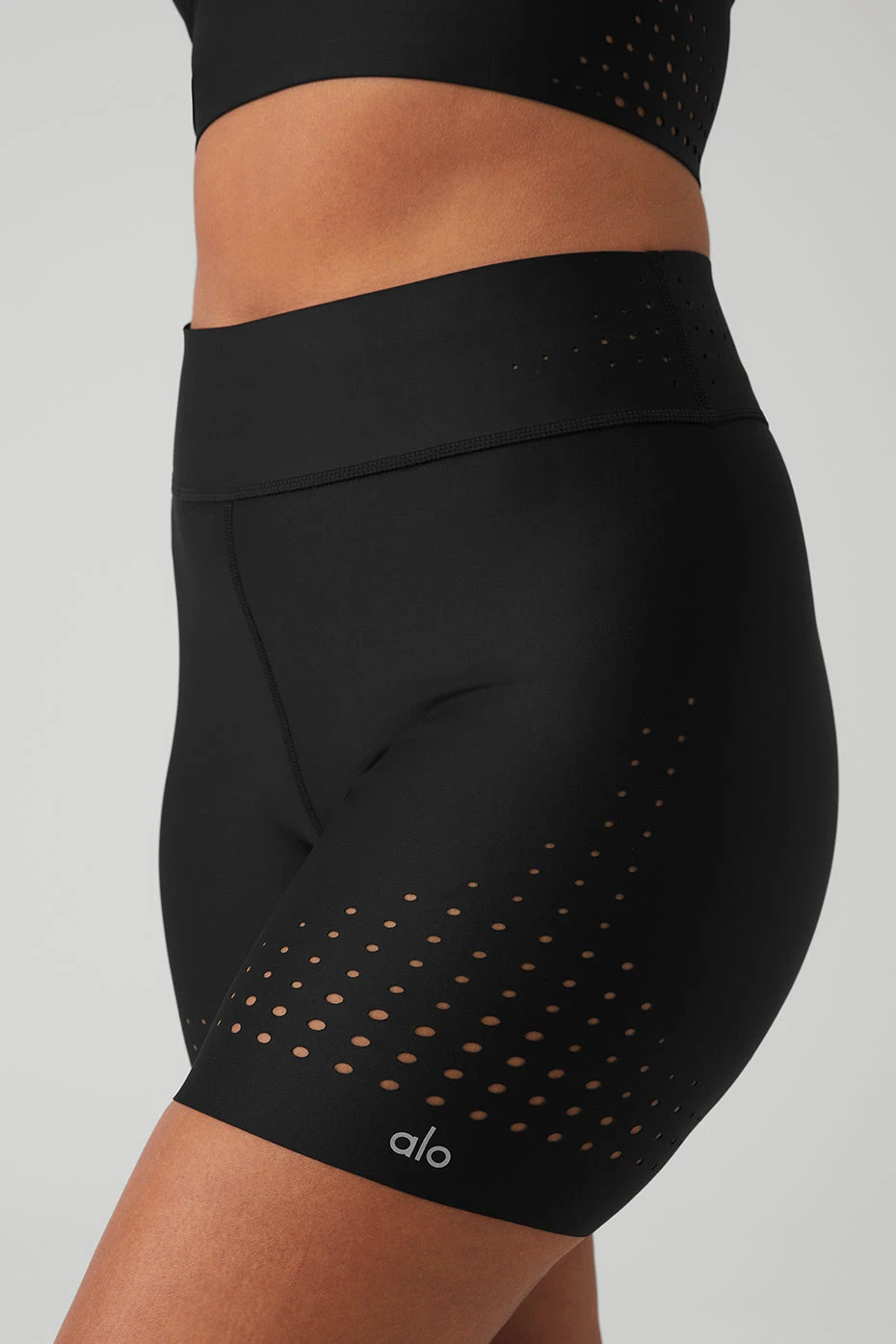 5" Airlift High-Waist Laser Cut Speedy Short - Black 4 5" Airlift High-Waist Laser Cut Speedy Short - Black - Image 4