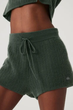 Cashmere High-Waist Plush Waffle Short - Dark Cactus 7 Cashmere High-Waist Plush Waffle Short - Dark Cactus -Alo Fashion Store W6342R 04059 b1 s1 a4 1 m100