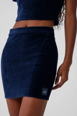 Micro Corduroy Winter Break Mini Skirt - Navy -Alo Fashion Store W6391R 03842 b1 s1 a4 1 m76