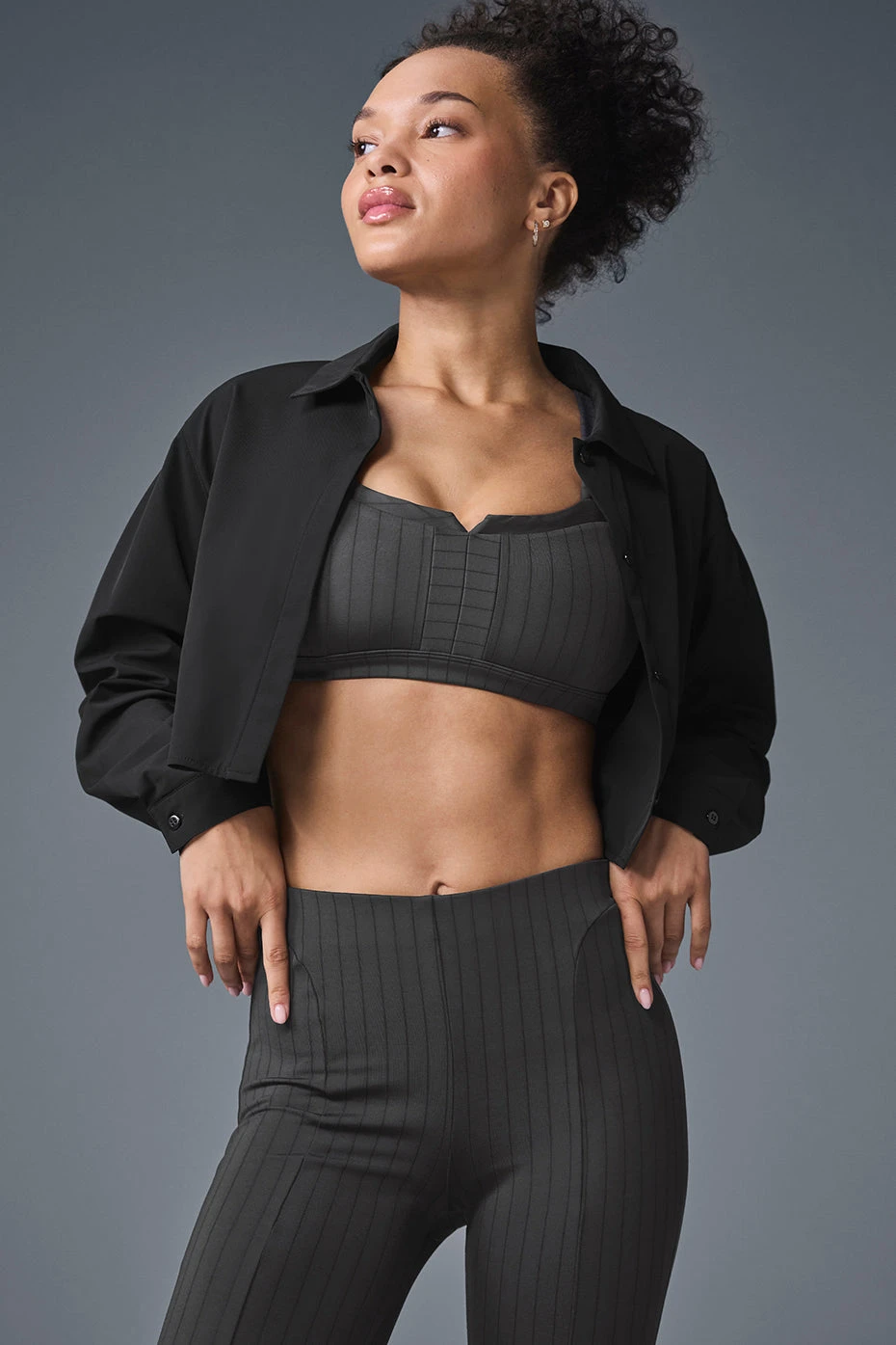 Cropped Take Me Out Button Up - Black 1 Cropped Take Me Out Button Up - Black