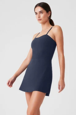 Alosoft Courtside Tennis Dress - Navy -Alo Fashion Store W8176R 03842 b1 s1 a3 1 m174