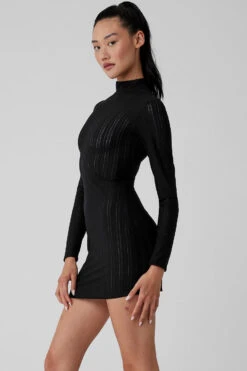 Euphoria Long Sleeve Dress - Black -Alo Fashion Store W8230R 01 b1 s1 a3 1 m54