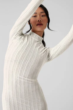 Euphoria Long Sleeve Dress - Ivory -Alo Fashion Store W8230R 03299 b1 s1 a4 2 m54