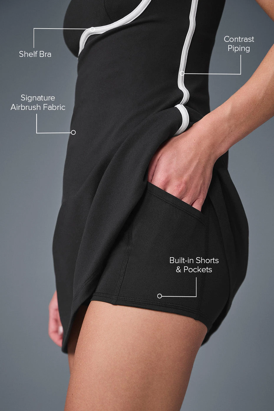 Airbrush Streamlined Dress - Black/White 2 Airbrush Streamlined Dress - Black/White - Image 2